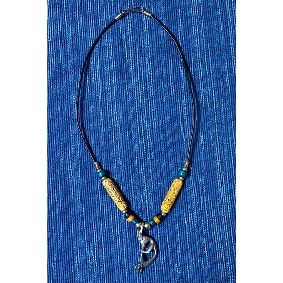 Kokopelli Beaded Pendant 19" Necklace Handmade 968A - Picture 2 of 2